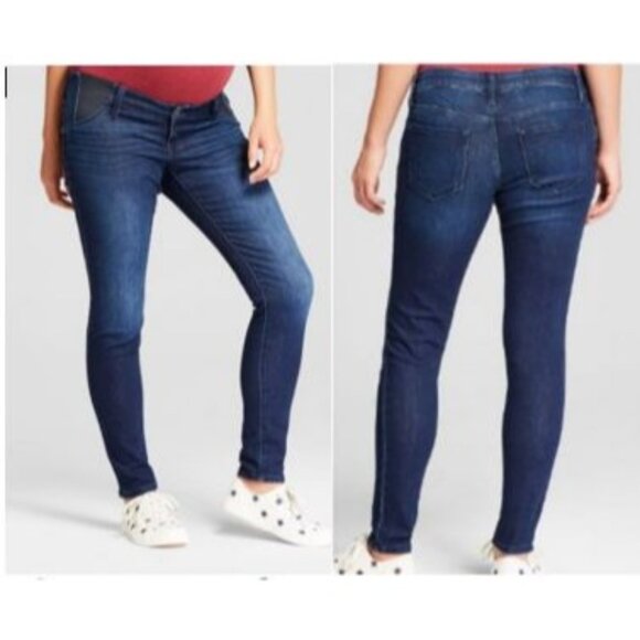 Isabel Maternity by Ingrid Womens Under Belly Skinny Maternity Jeans Blue Sz 14 - Picture 1 of 13